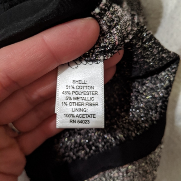 Metallic silver woven Banana Republic skirt Size 0 - Picture 7 of 9